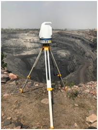 3D Laser Scanner for survey and volume calculation of excavated opencast mine, dump and stockpile using 
